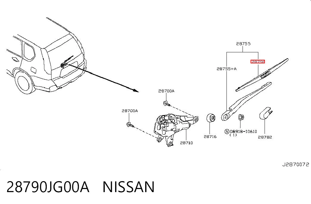 Pióro wycieraczki szyby tylnej do Mitsubishi Pajero SPORT II KH