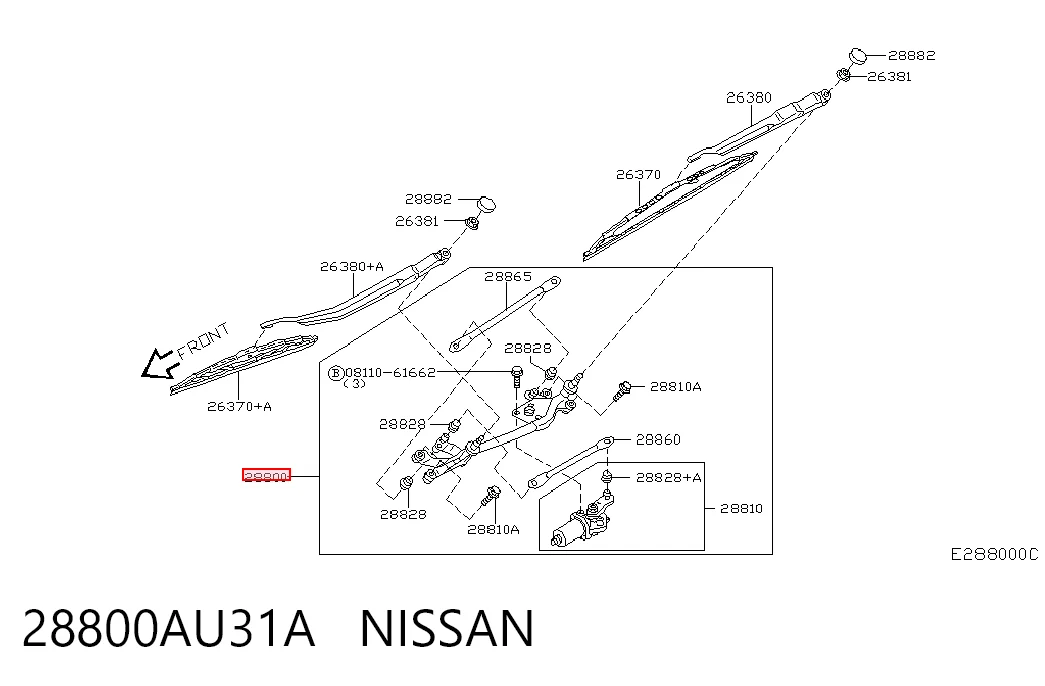 Do koszyka Mechanizm wycieraczek Nissan Primera  P12