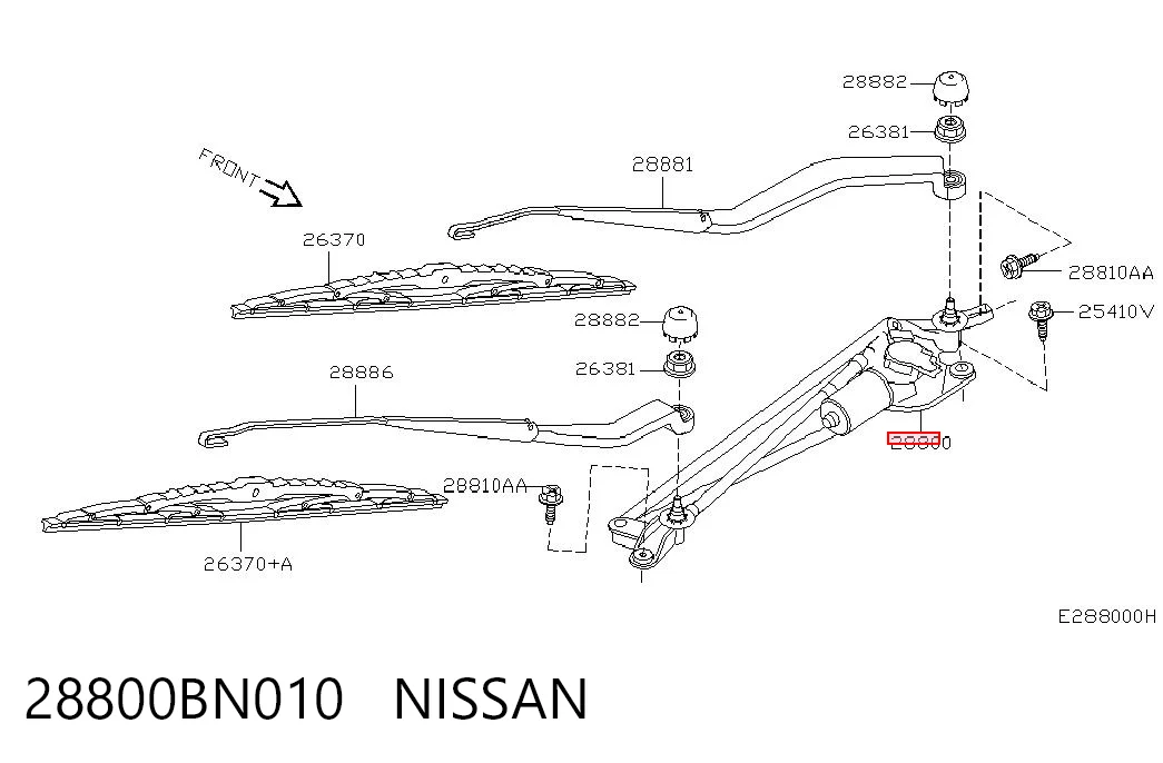 Mechanizm wycieraczek do Nissan Almera II N16