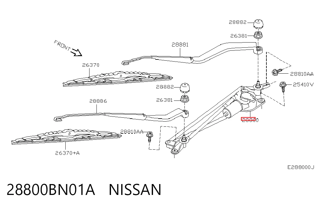 Mechanizm wycieraczek Nissan Almera II sedana (N16) (2000 - 2006) cena, od 62,99 USD