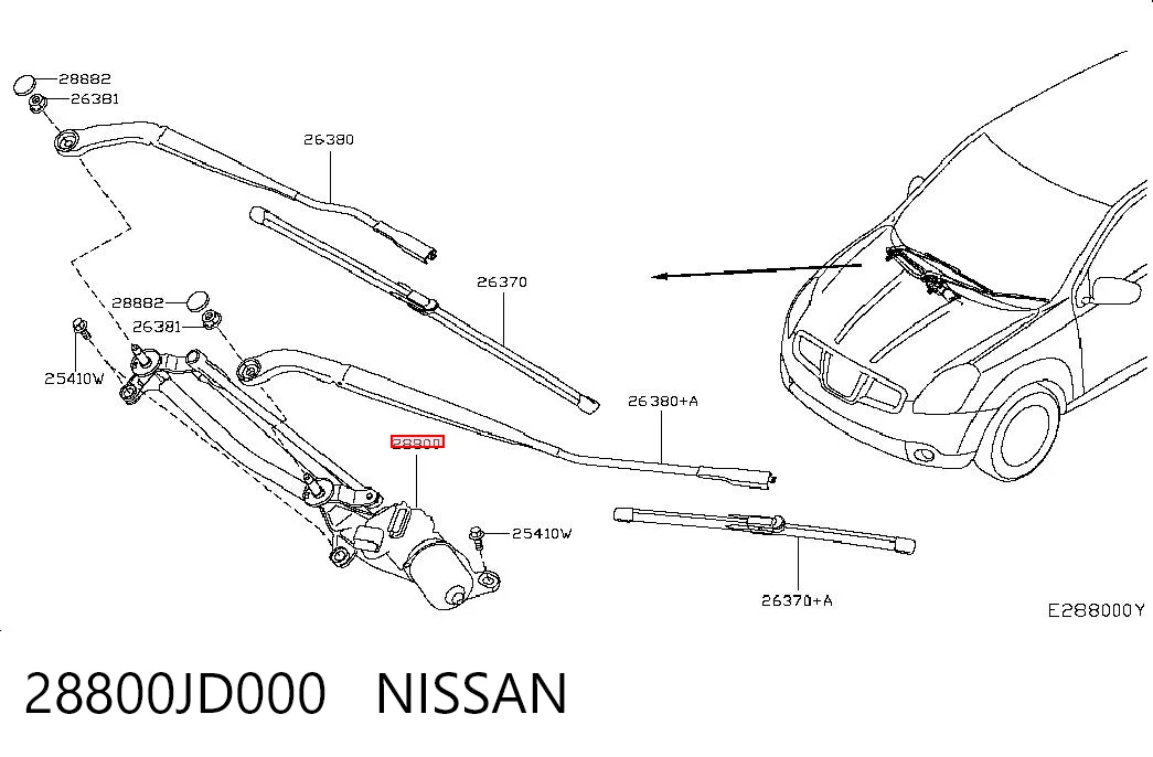 28800JD000 Nissan/Infiniti Mechanizm wycieraczek