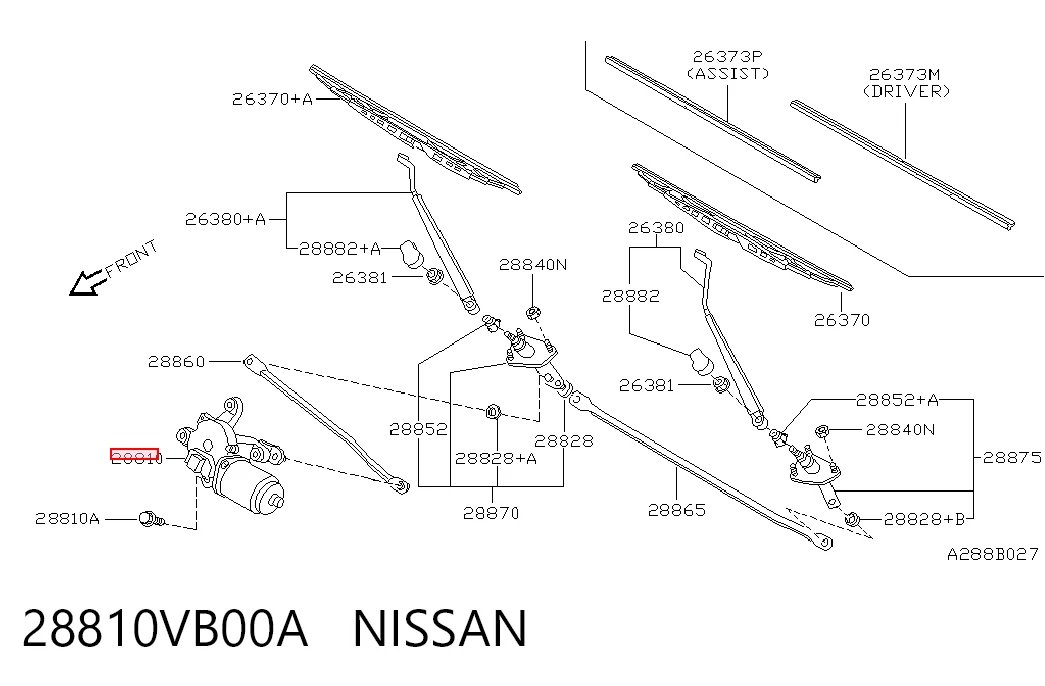 Silniczek wycieraczki szyby przedniej do Nissan Patrol  Y61