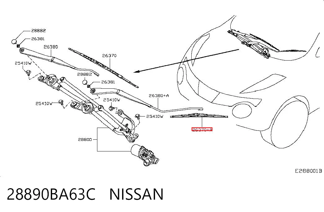 Pióro wycieraczki szyby tylnej do Hyundai Santa Fe I SM
