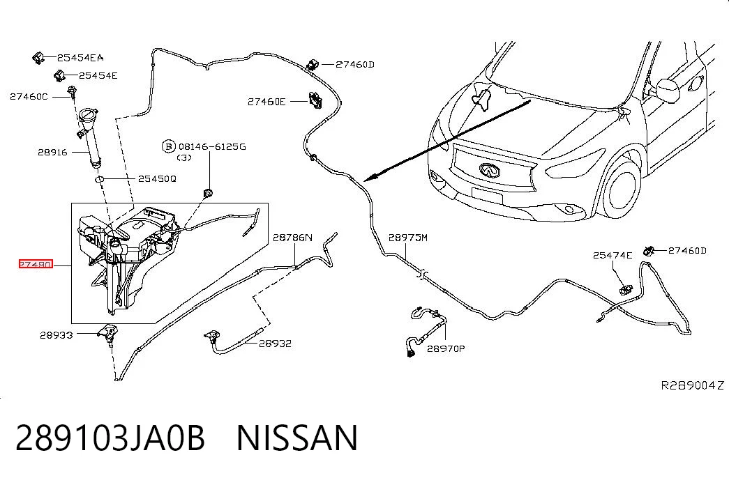 289103JA0B Nissan/Infiniti Zbiorniczek spryskiwacza szyb