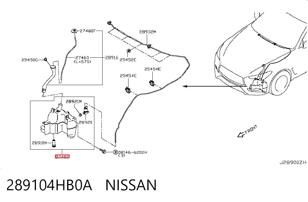 289104HB0A Nissan/Infiniti Zbiorniczek spryskiwacza szyb