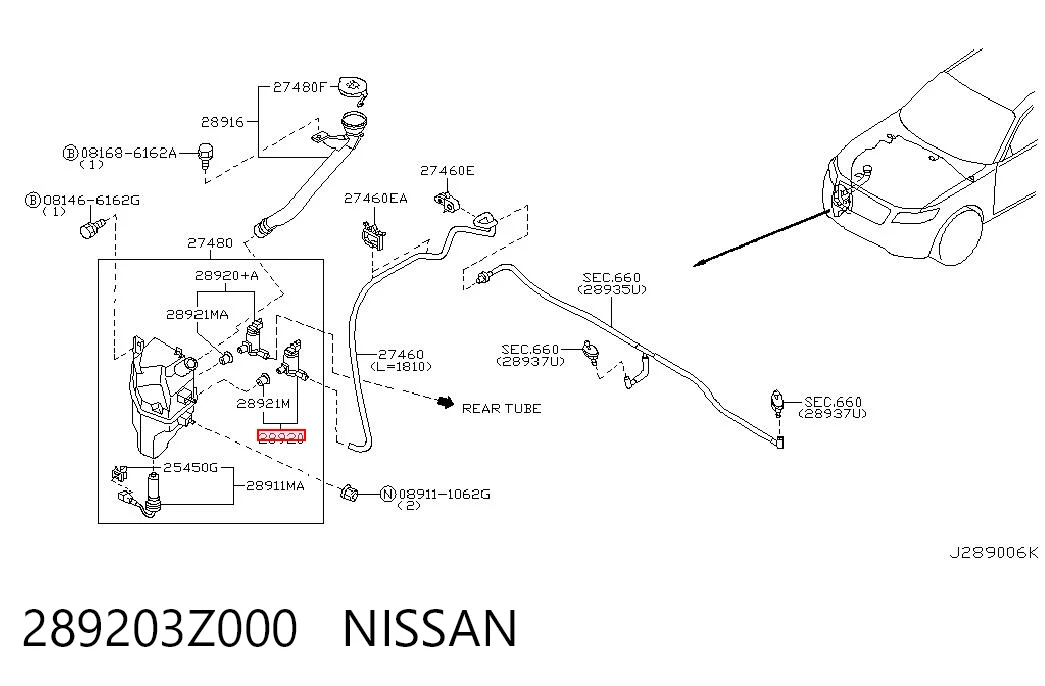289203Z000 Nissan/Infiniti Pompka spryskiwacza szyby przedniej