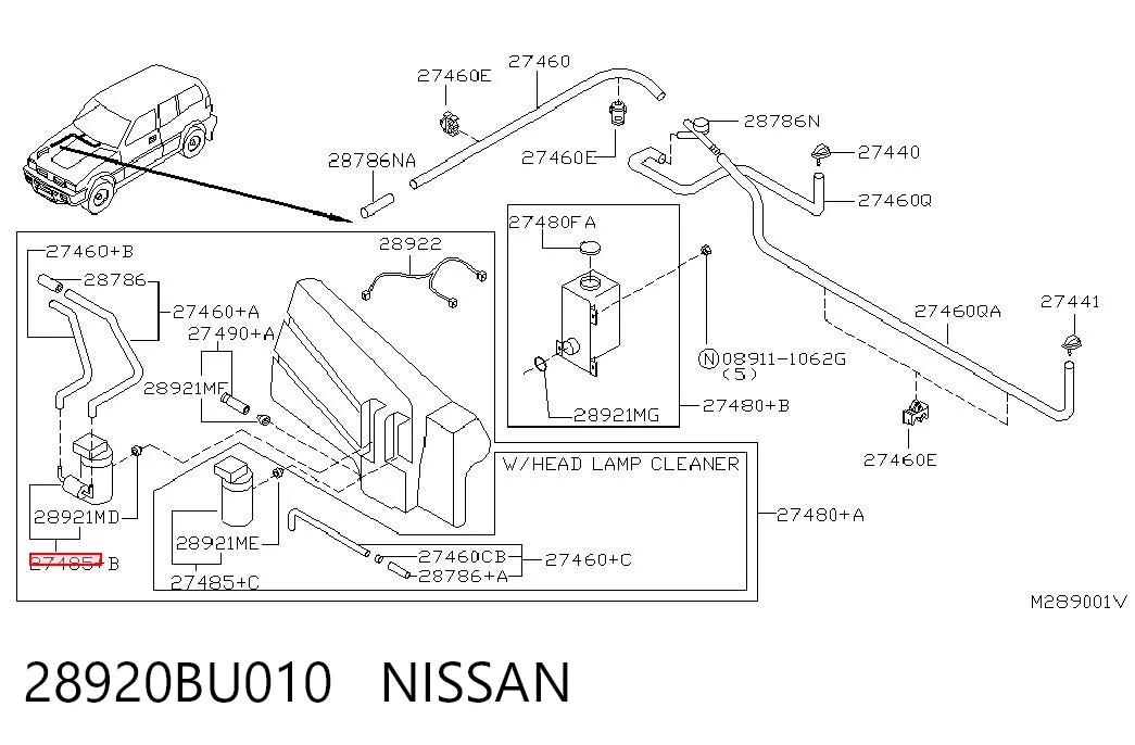 Pompka spryskiwacza szyby przedniej Nissan Almera TINO
