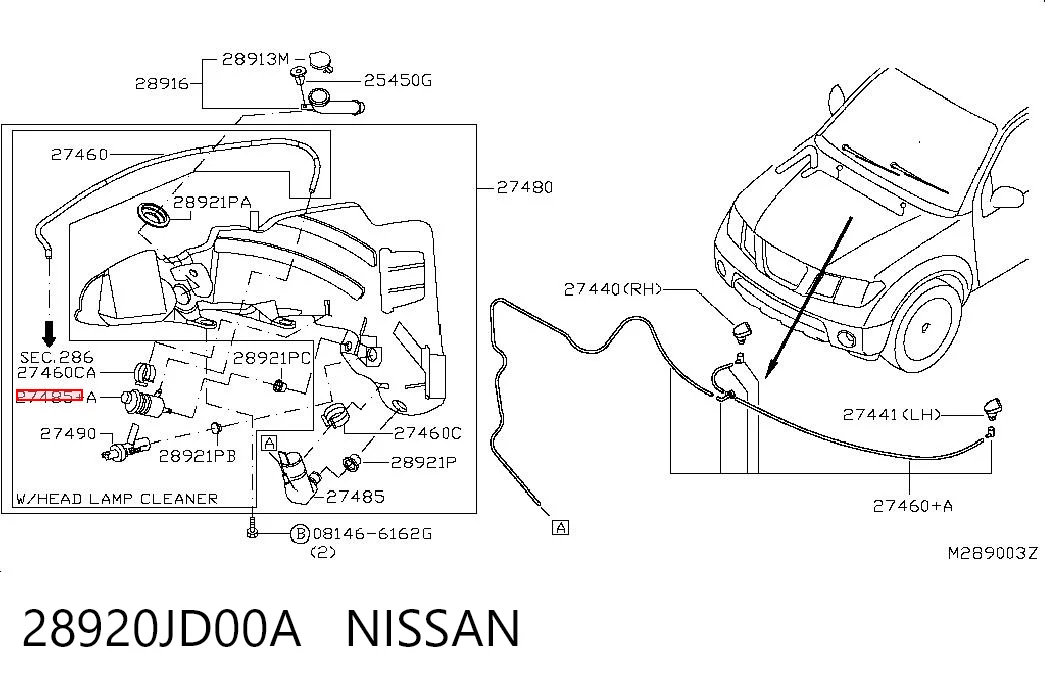 Pompka spryskiwacza szyby przedniej do Nissan Qashqai +2 I J10