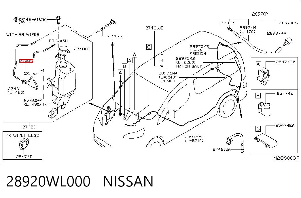 28920WL000 Nissan/Infiniti Pompka spryskiwacza szyby przedniej