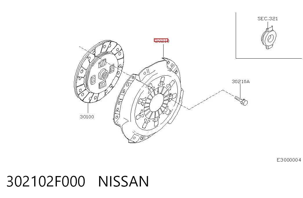 Docisk sprzęgła do Nissan Almera I N15