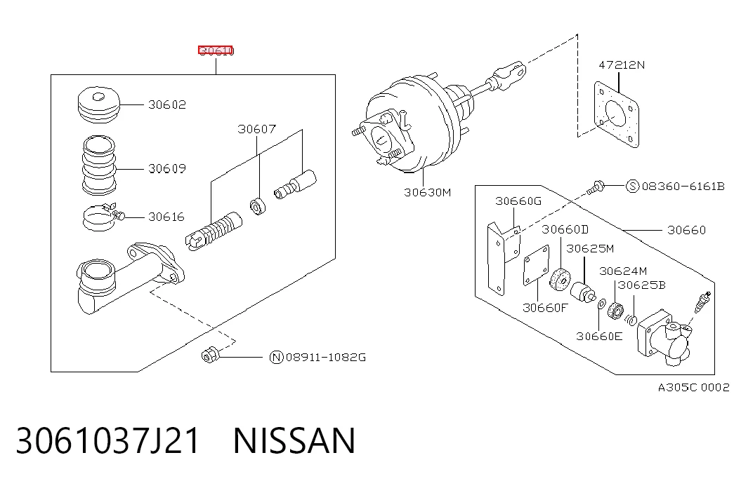 Cylinder sprzęgła główny Nissan Patrol 