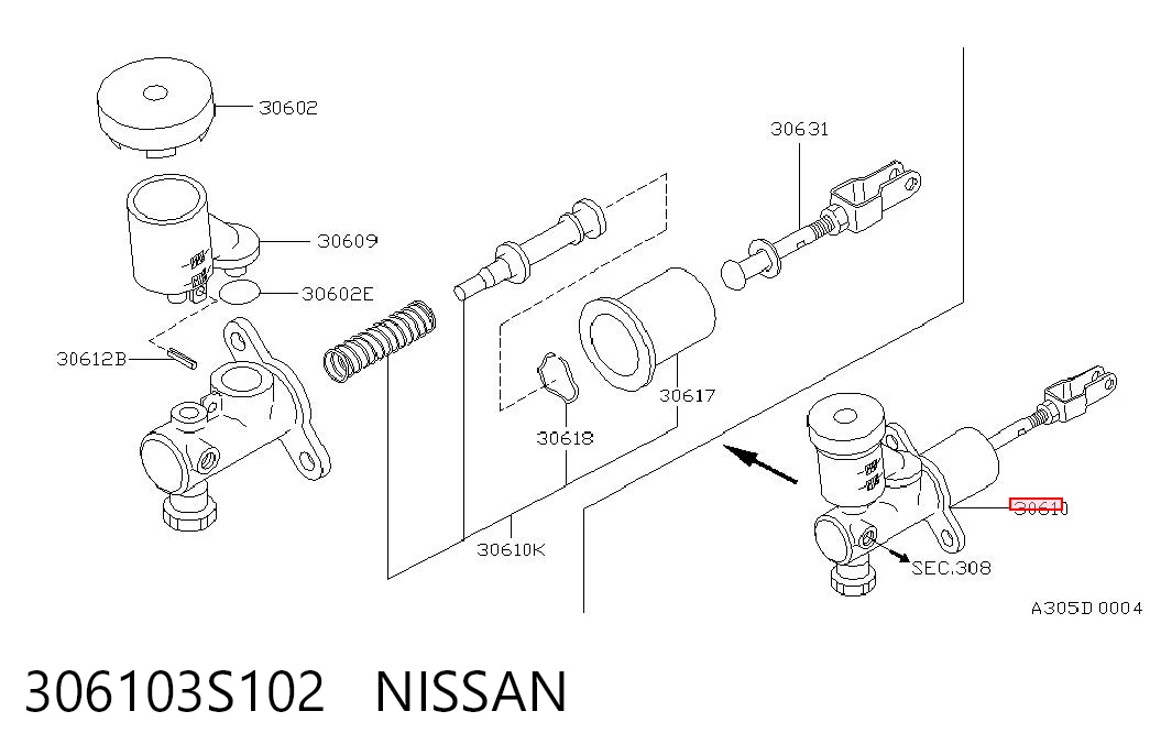 Do koszyka Cylinder sprzęgła główny Nissan Pathfinder  R50
