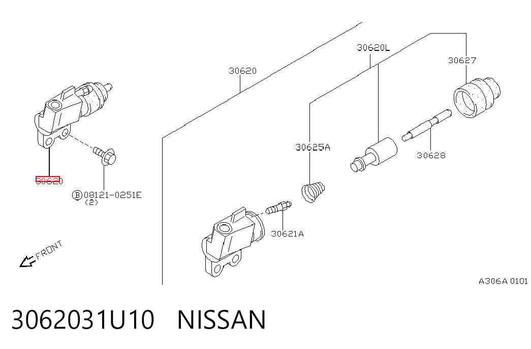 3062031U10 Nissan/Infiniti Cylinder roboczy sprzęgła