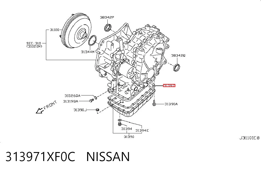 313971XF0C Nissan/Infiniti Uszczelka pompy oleju automatycznej skrzyni biegów