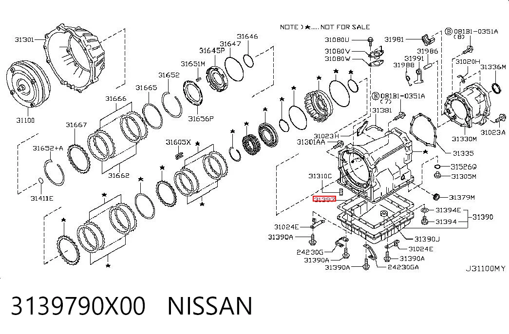 3139790X00 Nissan/Infiniti Uszczelka miski automatycznej/mechanicznej skrzyni biegów