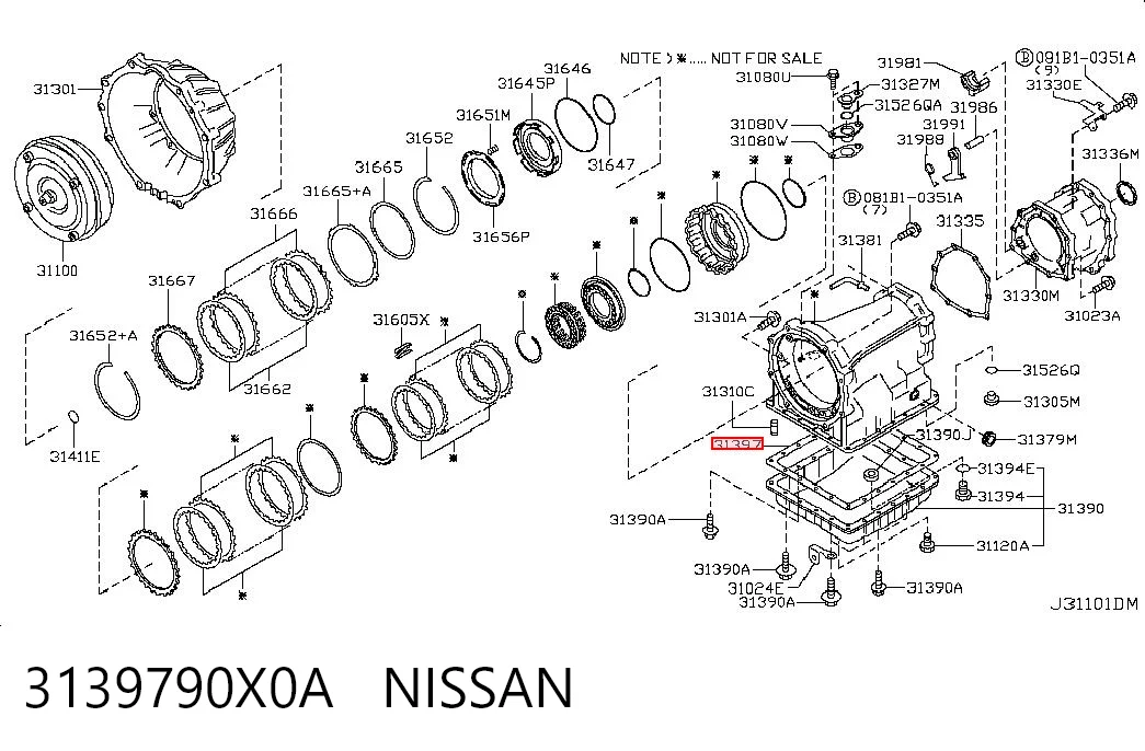 3139790X0A Nissan/Infiniti Uszczelka miski automatycznej/mechanicznej skrzyni biegów