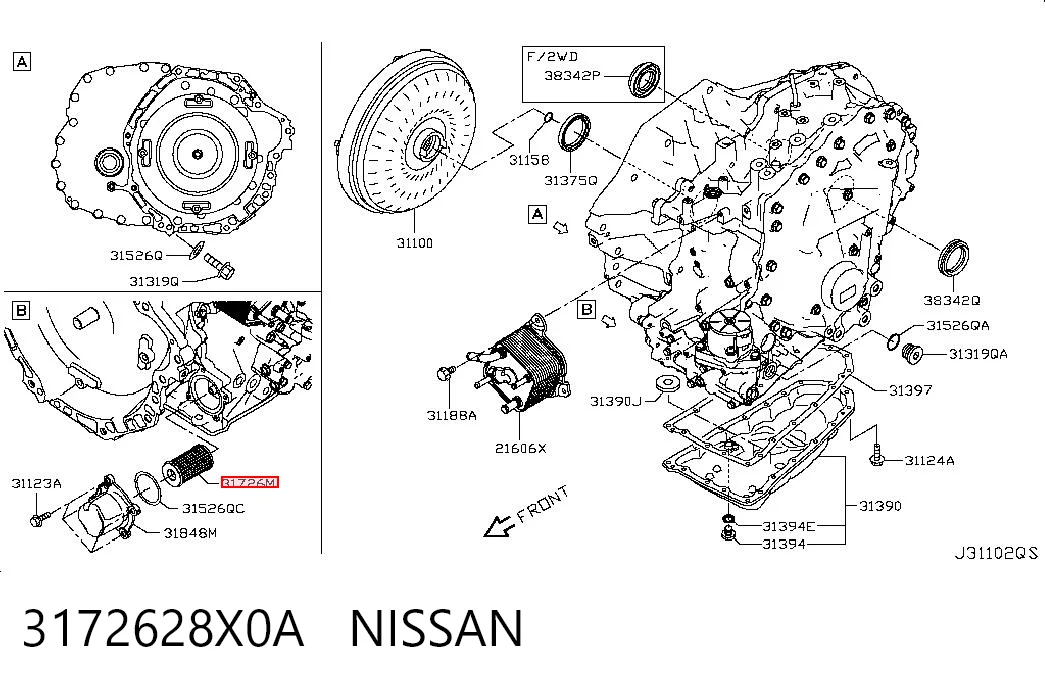 Filtr automatycznej skrzyni biegów Nissan Versa NOTE hatchback (E12) (2012 - 2019) cena, od 13,78 USD