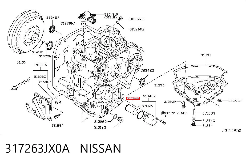 317263JX0A Nissan/Infiniti Filtr automatycznej skrzyni biegów