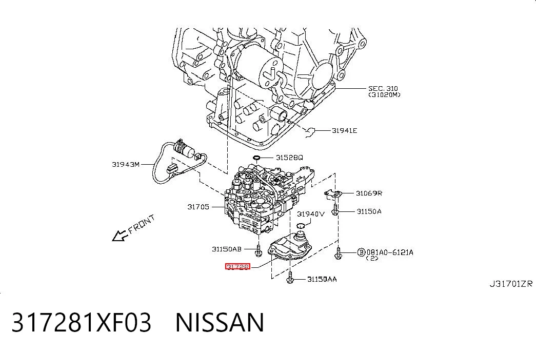 317281XF03 Nissan/Infiniti Filtr automatycznej skrzyni biegów