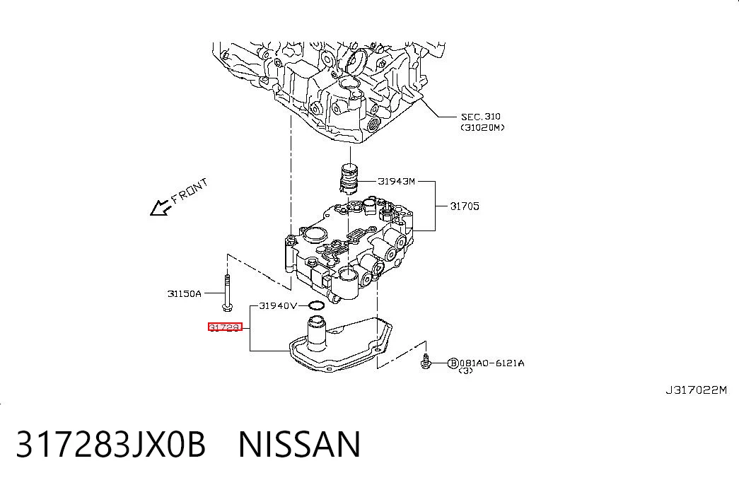 317283JX0B Nissan/Infiniti Filtr automatycznej skrzyni biegów