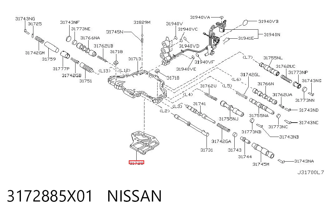 Filtr automatycznej skrzyni biegów Nissan Teana sedana (J31) (2003 - 2008) cena, od 20,27 USD