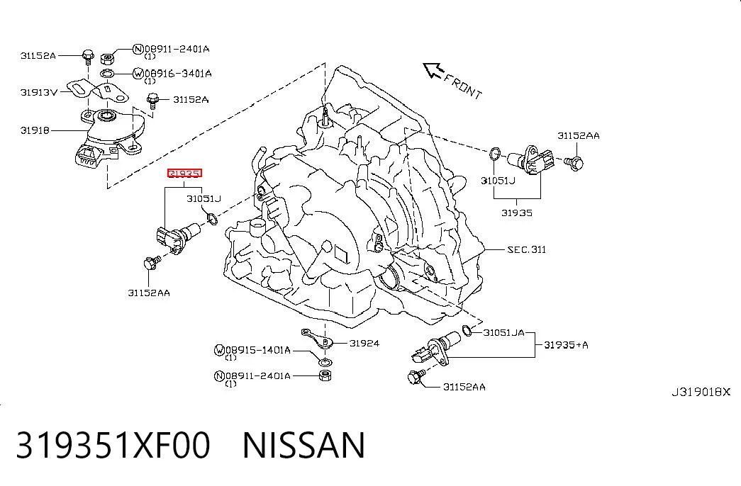 319351XF00 Nissan/Infiniti Czujnik prędkości