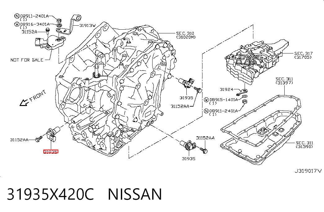 31935X420C Nissan/Infiniti Czujnik prędkości
