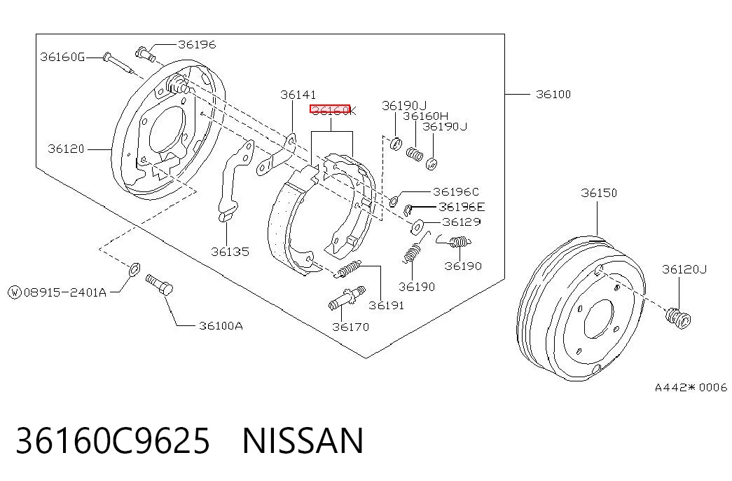 Klocki hamulca ręcznego do Audi A6 C5 4B2, 4B4