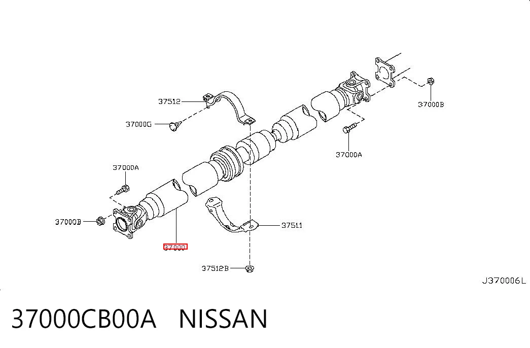 Wał Cardana tylny, kompletny do Nissan Murano  Z50