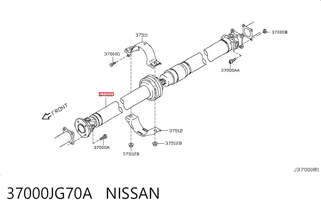 Wał Cardana tylny, kompletny do Nissan X-Trail  T31