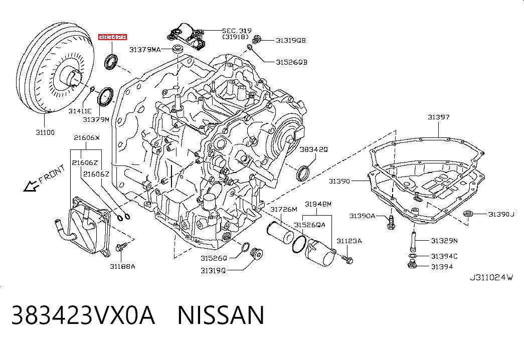 Uszczelniacz półosi mostu przedniego Nissan Qashqai II SUV (J11) (2013 - 2021) cena, od 10,15 USD
