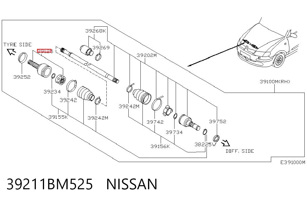 Kupić Przegub homokinetyczny przedni zewnętrzny Nissan Almera B10RS w dobrej cenie