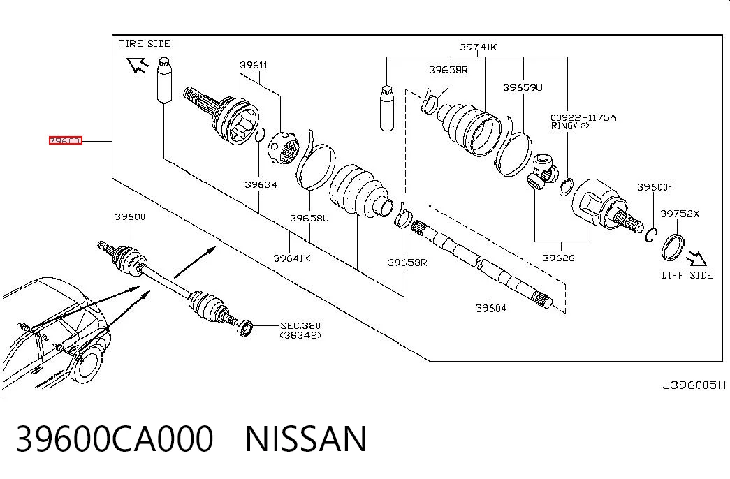 Półoś tylna do Nissan Murano  Z51