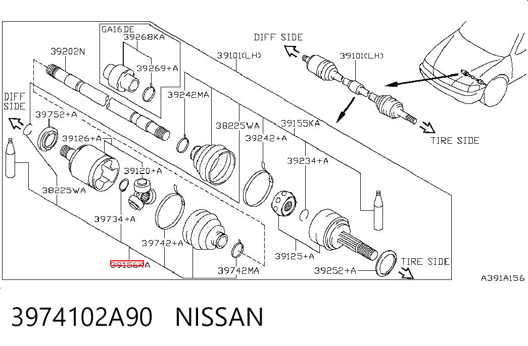 3974102A90 Nissan/Infiniti