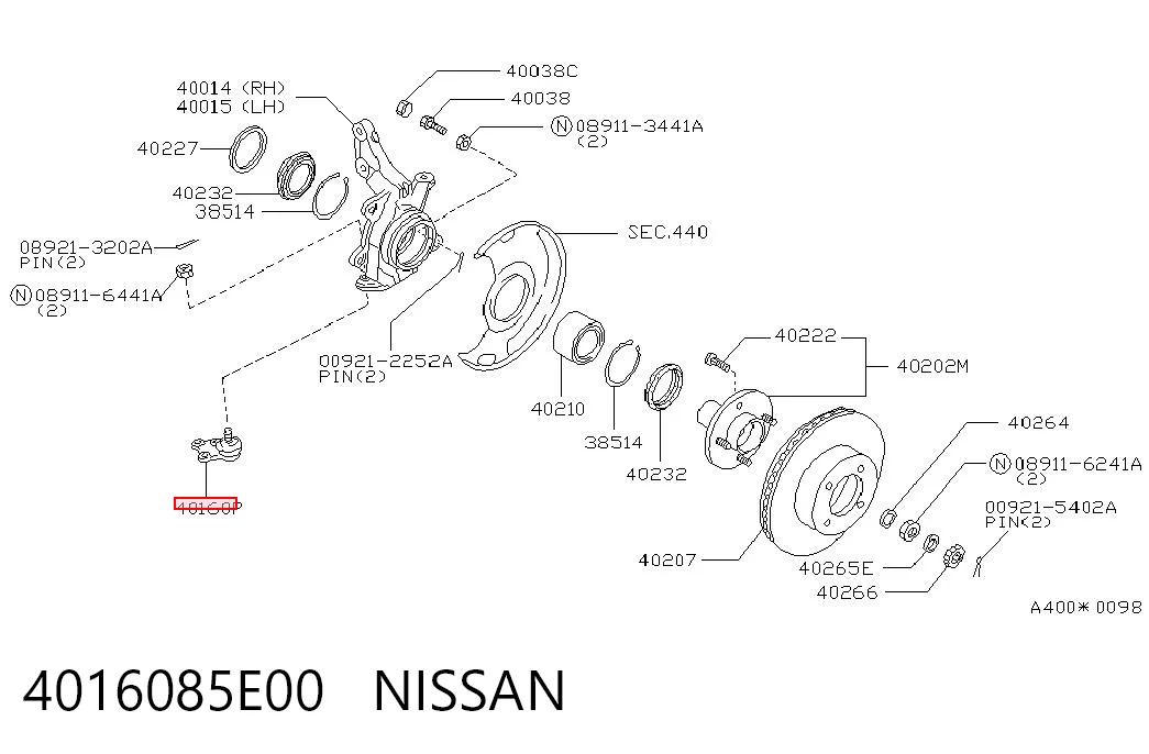 4016085E00 Nissan/Infiniti