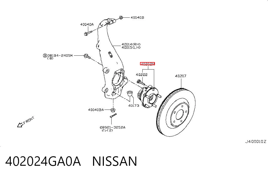 402024GA0A Nissan/Infiniti Piasta przednia