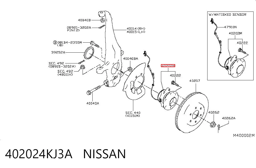 Piasta przednia Nissan Navara NP300 IV ulec poprawie (D23, D23T) (2014 - 2021) cena, od 147,12 USD