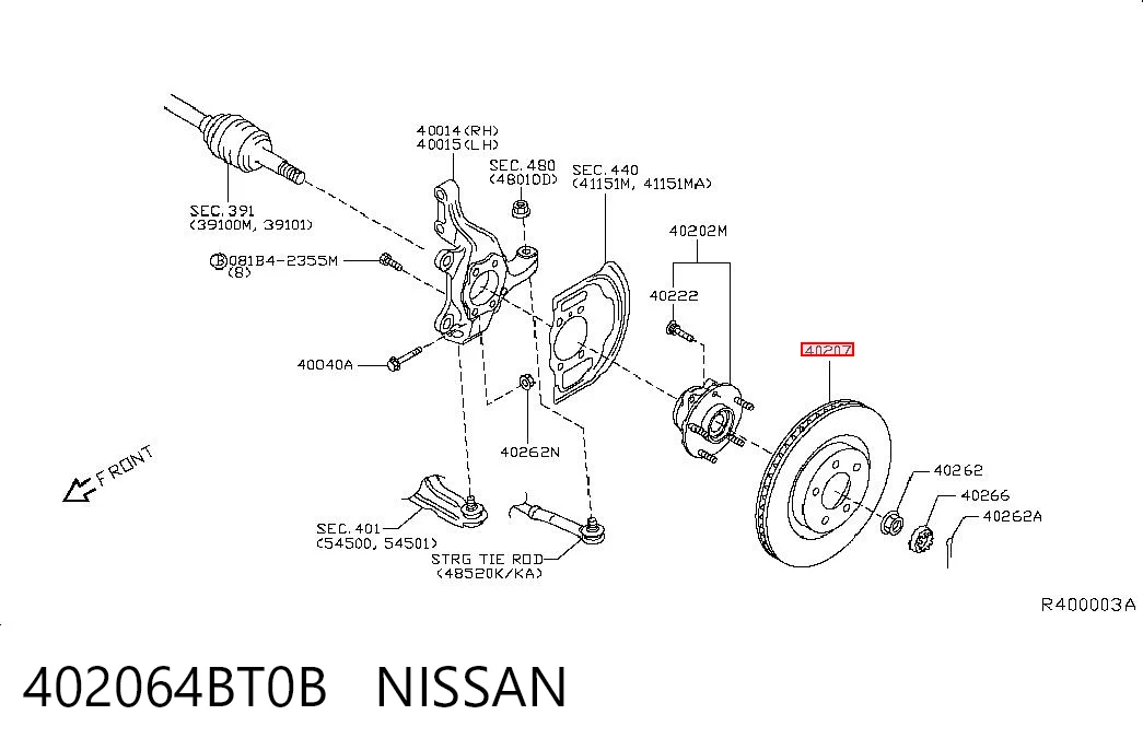 402064BT0B Nissan/Infiniti Tarcza hamulcowa przednia