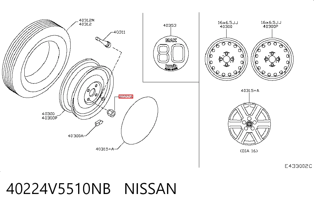 Nakrętka koła Nissan Teana 