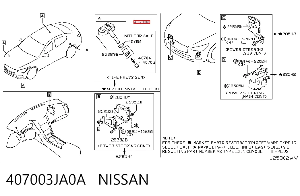 Do koszyka Czujnik ciśnienia w oponach Nissan Altima L33 