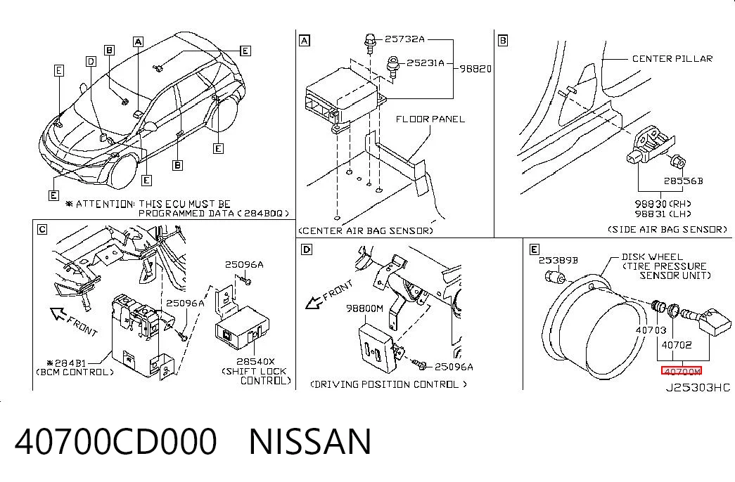 Czujnik ciśnienia w oponach do Nissan Murano  Z50
