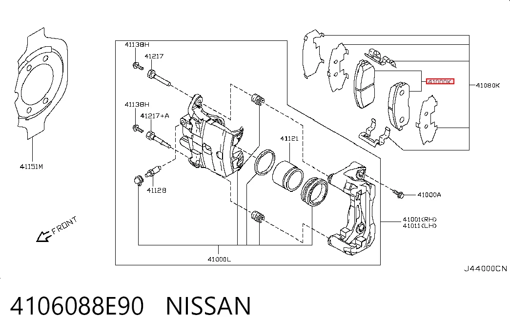  Klocki hamulcowe przednie tarczowe Nissan Teana 