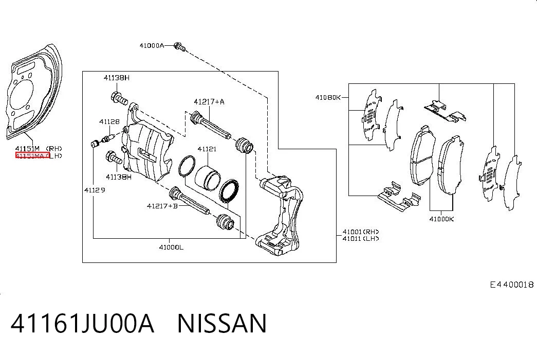 41161JU00A Nissan/Infiniti Osłona tarczy hamulcowej przedniej lewej