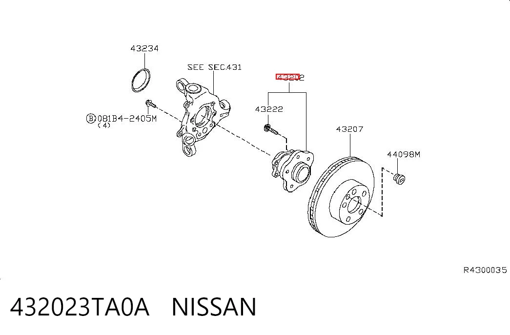 432023TA0A Nissan/Infiniti Piasta tylna