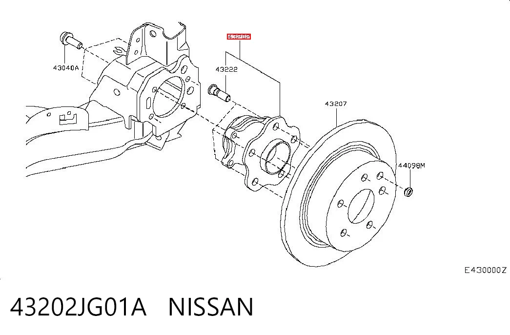 43202JG01A Nissan/Infiniti Piasta tylna