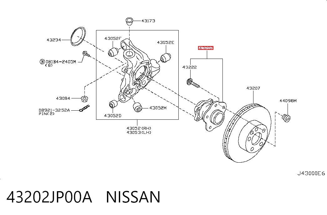 43202JP00A Nissan/Infiniti Piasta tylna