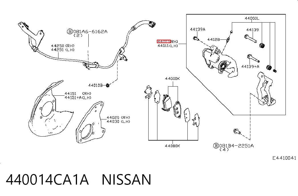 Zacisk hamulcowy tylny prawy Nissan Rogue 