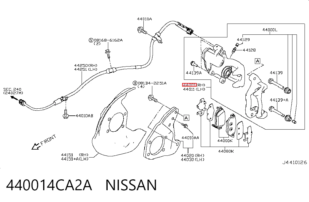 Zacisk hamulcowy tylny prawy do Nissan Rogue  T32U