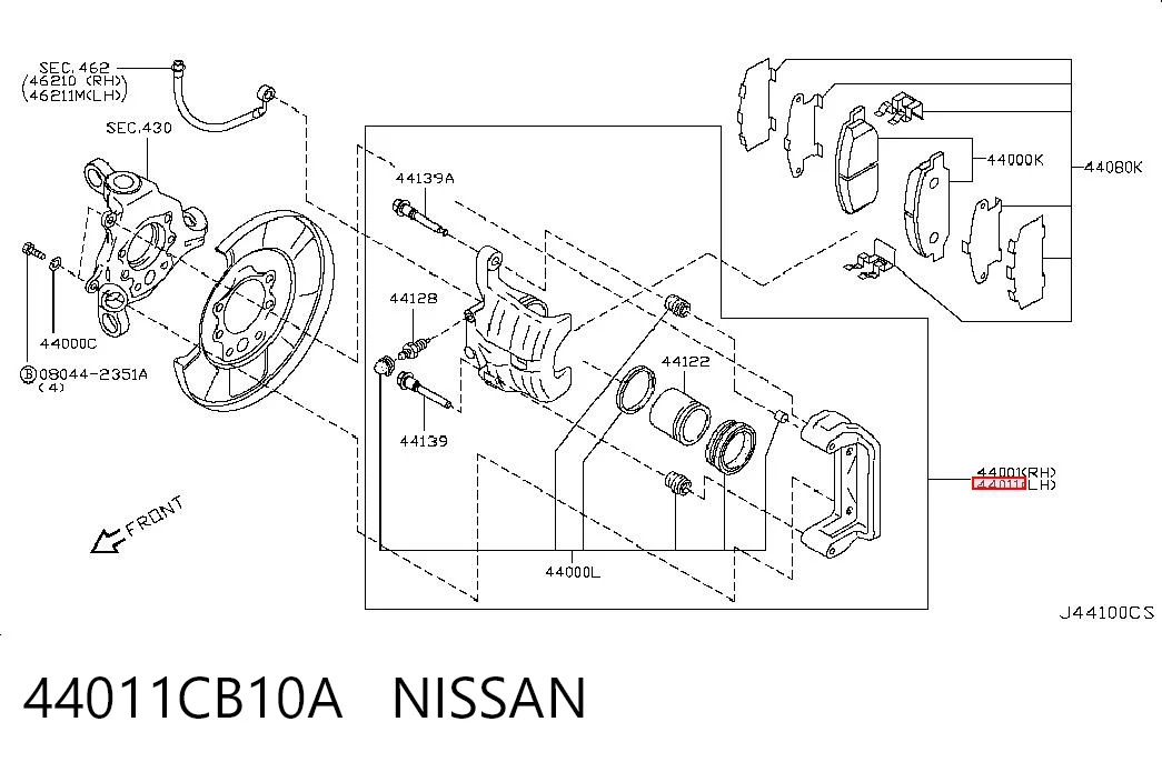 Zacisk hamulcowy tylny lewy Nissan Murano SUV (Z50) (2002 - 2007) cena, od 73,95 USD