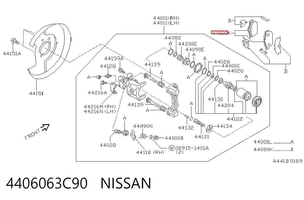 Do koszyka Okładziny (klocki) do hamulców tarczowych tylne Nissan Almera I N15